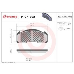 Sada brzdových platničiek kotúčovej brzdy BREMBO P C7 002