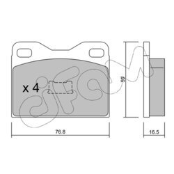 Sada brzdových platničiek kotúčovej brzdy CIFAM 822-015-1