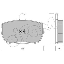 Sada brzdových platničiek kotúčovej brzdy CIFAM 822-016-0 - obr. 1