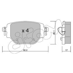Sada brzdových platničiek kotúčovej brzdy CIFAM 822-1246-0