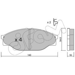 Sada brzdových platničiek kotúčovej brzdy CIFAM 822-433-0