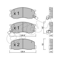 Sada brzdových platničiek kotúčovej brzdy CIFAM 822-455-0 - obr. 1