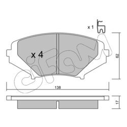 Sada brzdových platničiek kotúčovej brzdy CIFAM 822-732-0 - obr. 1