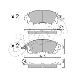Sada brzdových platničiek kotúčovej brzdy CIFAM 822-1080-0
