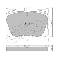 Sada brzdových platničiek kotúčovej brzdy CIFAM 822-1134-0