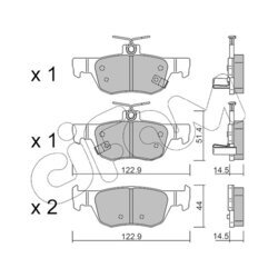 Sada brzdových platničiek kotúčovej brzdy CIFAM 822-1226-0 - obr. 2