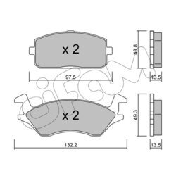 Sada brzdových platničiek kotúčovej brzdy CIFAM 822-234-0