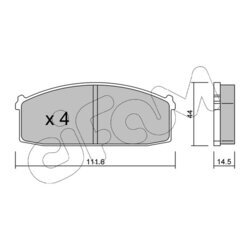 Sada brzdových platničiek kotúčovej brzdy CIFAM 822-245-0