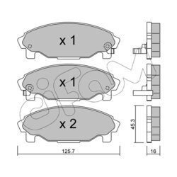 Sada brzdových platničiek kotúčovej brzdy CIFAM 822-379-0 - obr. 1