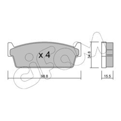 Sada brzdových platničiek kotúčovej brzdy CIFAM 822-493-0