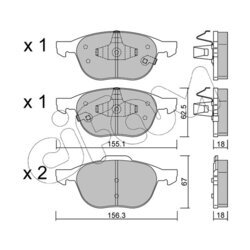 Sada brzdových platničiek kotúčovej brzdy CIFAM 822-534-2