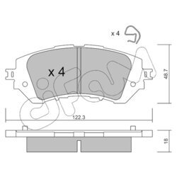 Sada brzdových platničiek kotúčovej brzdy CIFAM 822-1219-0 - obr. 1