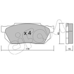 Sada brzdových platničiek kotúčovej brzdy CIFAM 822-247-0 - obr. 1