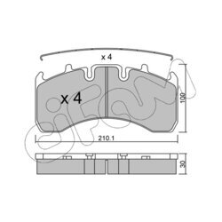 Sada brzdových platničiek kotúčovej brzdy CIFAM 822-650-0