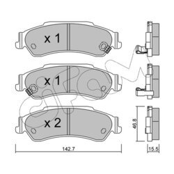 Sada brzdových platničiek kotúčovej brzdy CIFAM 822-722-0