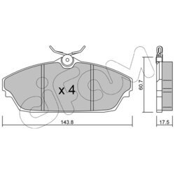 Sada brzdových platničiek kotúčovej brzdy CIFAM 822-782-0
