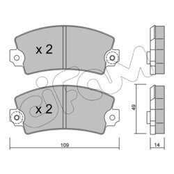 Sada brzdových platničiek kotúčovej brzdy CIFAM 822-005-1