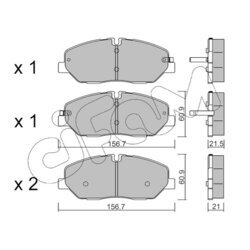 Sada brzdových platničiek kotúčovej brzdy CIFAM 822-1094-0 - obr. 1