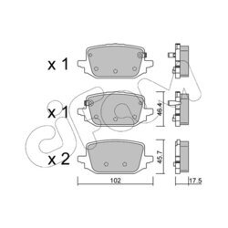 Sada brzdových platničiek kotúčovej brzdy CIFAM 822-1366-0 - obr. 1