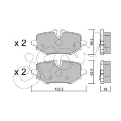 Sada brzdových platničiek kotúčovej brzdy CIFAM 822-1368-0