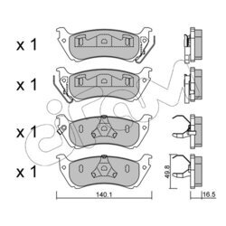 Sada brzdových platničiek kotúčovej brzdy CIFAM 822-570-0