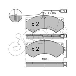 Sada brzdových platničiek kotúčovej brzdy CIFAM 822-579-1