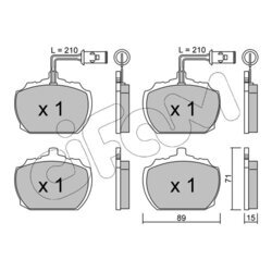 Sada brzdových platničiek kotúčovej brzdy CIFAM 822-678-1 - obr. 1