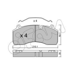 Sada brzdových platničiek kotúčovej brzdy CIFAM 822-807-0