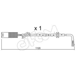 Výstražný kontakt opotrebenia brzdového obloženia CIFAM SU.124