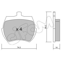 Sada brzdových platničiek kotúčovej brzdy CIFAM 822-019-0