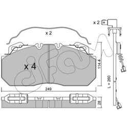Sada brzdových platničiek kotúčovej brzdy CIFAM 822-589-0K