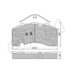 Sada brzdových platničiek kotúčovej brzdy CIFAM 822-652-0