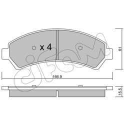 Sada brzdových platničiek kotúčovej brzdy CIFAM 822-721-0