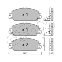 Sada brzdových platničiek kotúčovej brzdy CIFAM 822-1083-0