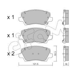 Sada brzdových platničiek kotúčovej brzdy CIFAM 822-1165-0