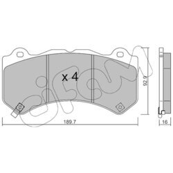 Sada brzdových platničiek kotúčovej brzdy CIFAM 822-1182-0