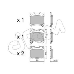 Sada brzdových platničiek kotúčovej brzdy CIFAM 822-1289-0 - obr. 1