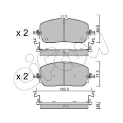 Sada brzdových platničiek kotúčovej brzdy CIFAM 822-1357-0