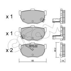 Sada brzdových platničiek kotúčovej brzdy CIFAM 822-362-1 - obr. 1