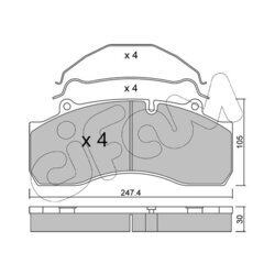 Sada brzdových platničiek kotúčovej brzdy CIFAM 822-594-0