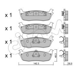 Sada brzdových platničiek kotúčovej brzdy CIFAM 822-858-0