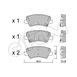 Sada brzdových platničiek kotúčovej brzdy CIFAM 822-1166-0 - obr. 1