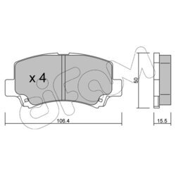 Sada brzdových platničiek kotúčovej brzdy CIFAM 822-419-0
