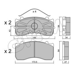 Sada brzdových platničiek kotúčovej brzdy CIFAM 822-583-1