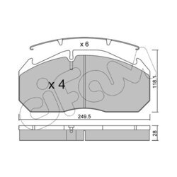 Sada brzdových platničiek kotúčovej brzdy CIFAM 822-586-0
