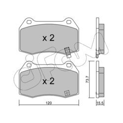 Sada brzdových platničiek kotúčovej brzdy CIFAM 822-738-0