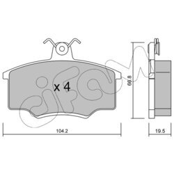 Sada brzdových platničiek kotúčovej brzdy CIFAM 822-024-0