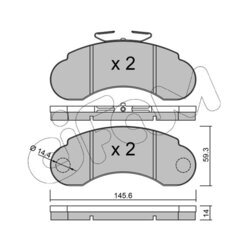 Sada brzdových platničiek kotúčovej brzdy CIFAM 822-055-0