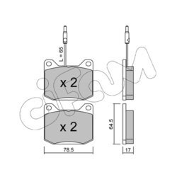 Sada brzdových platničiek kotúčovej brzdy CIFAM 822-080-0