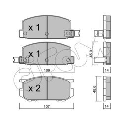Sada brzdových platničiek kotúčovej brzdy CIFAM 822-498-0